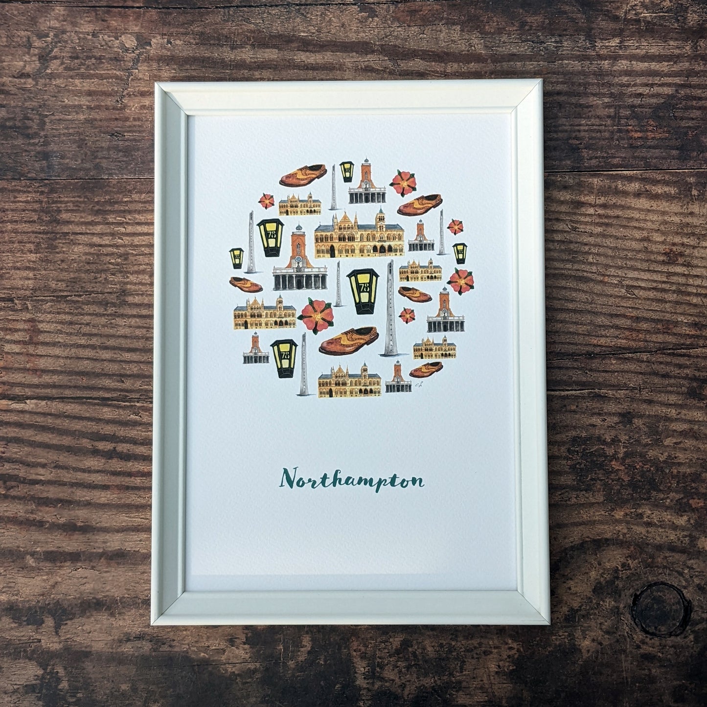 Watercolour Art Print - A Local Collection - Northampton