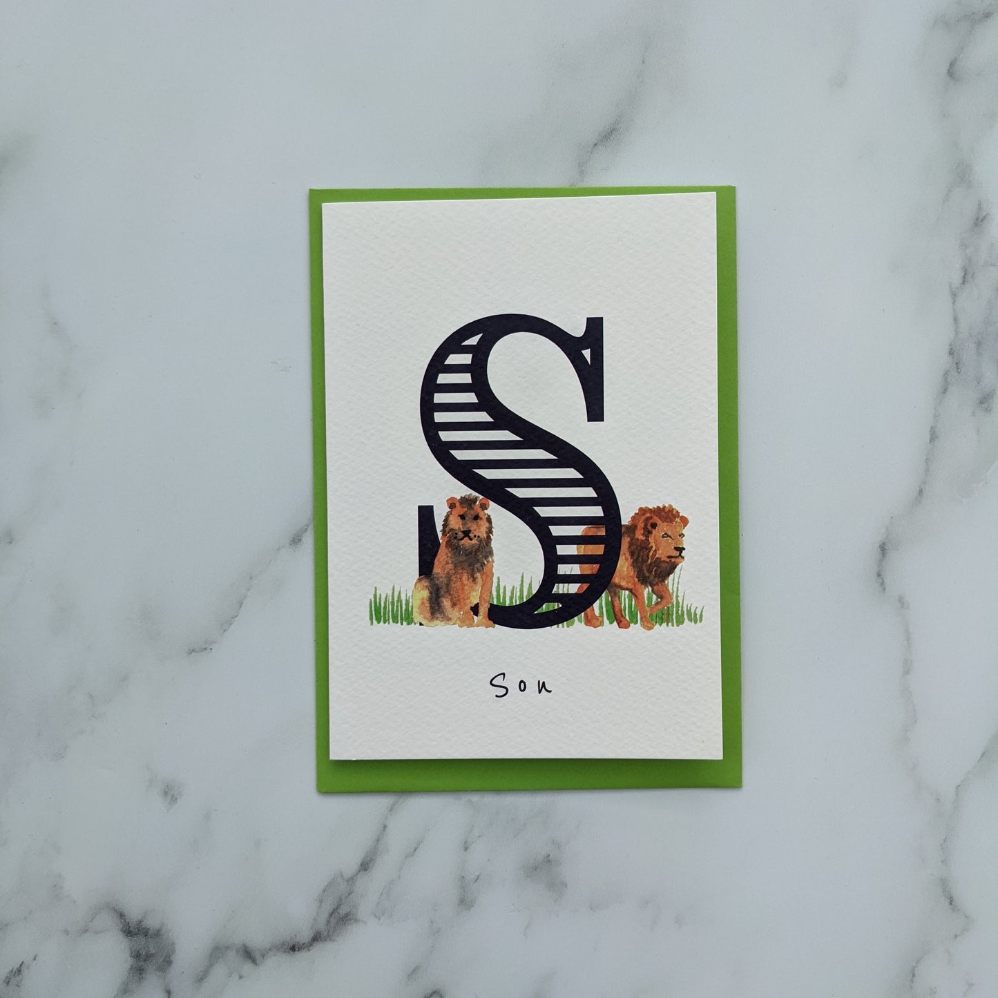 Greetings card - Monogram - Son