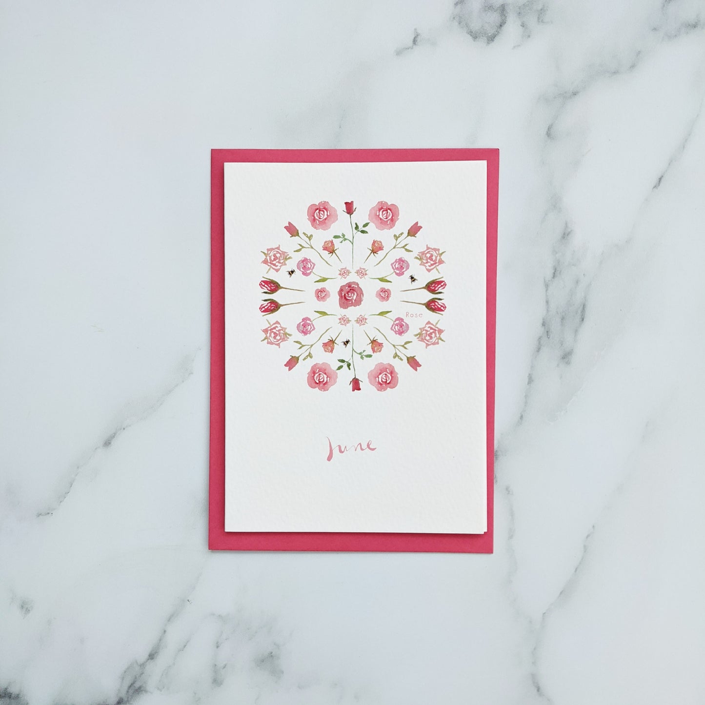 Greetings card - Rose - June birth flower