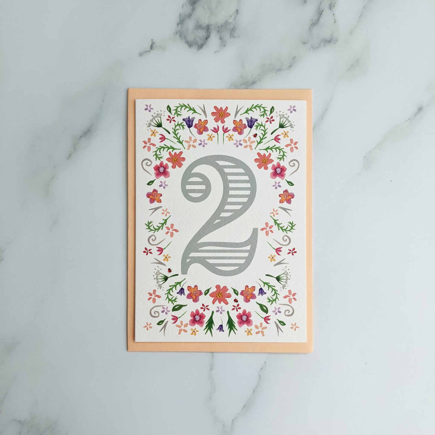 Greetings card - Milestone Floral '2'