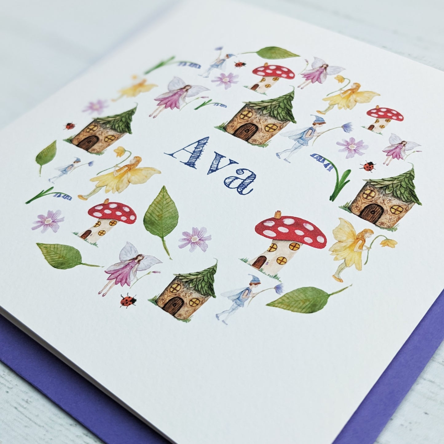 Personalised Greetings Card - Friendly Flower Fairies