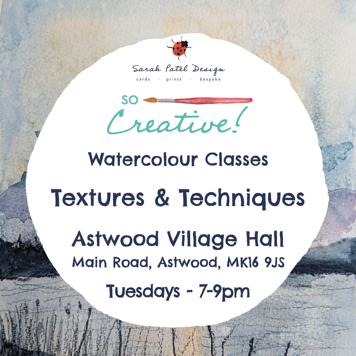 Watercolour Classes - Astwood - Textures & Techniques