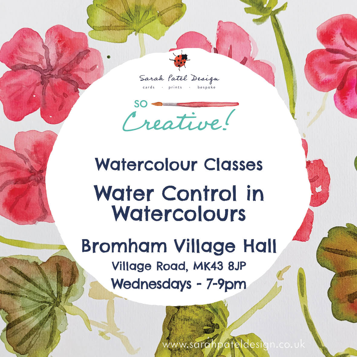 Watercolour Classes - Bromham - Water Control in Watercolours