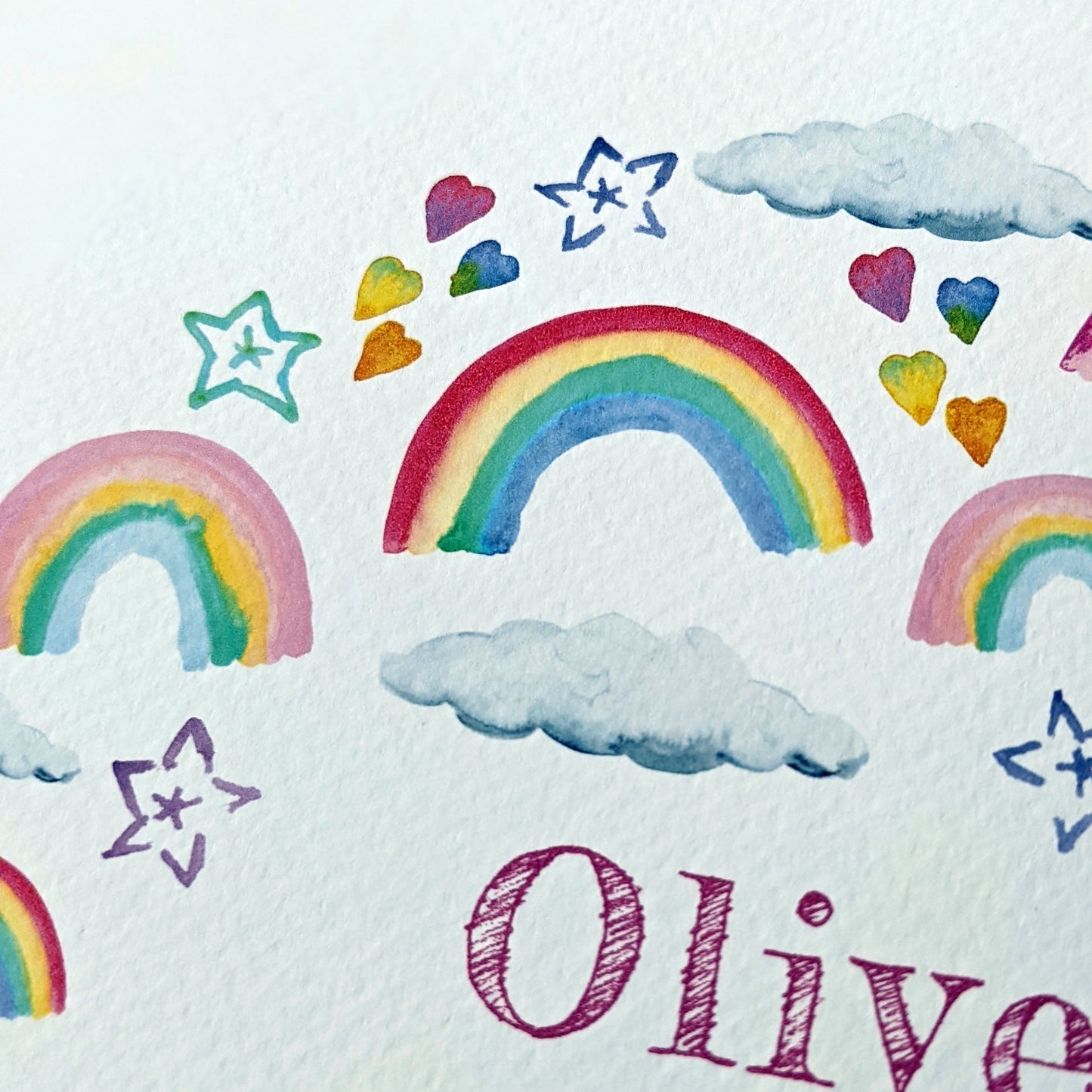 Greetings card - Rainbow Sky - Happy Birthday