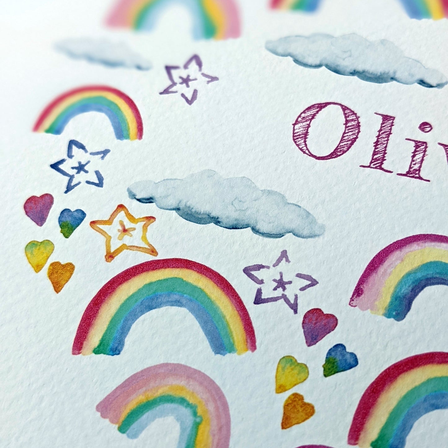 Greetings card - Rainbow Sky - Happy Birthday