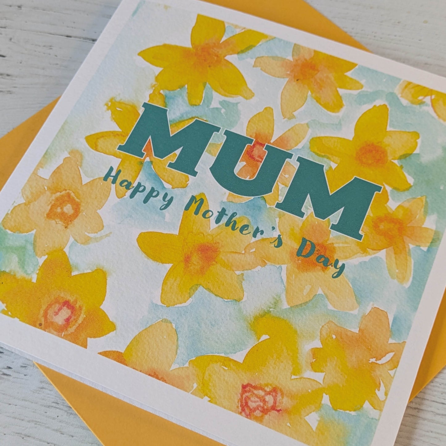 Square Greetings Card - Daffodils - Happy Mother's Day