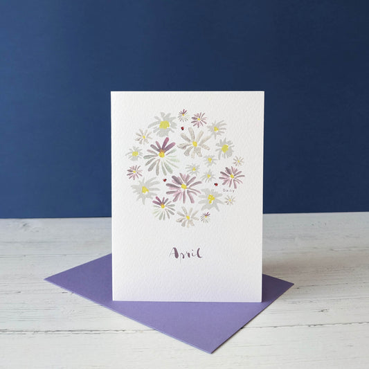 Greetings card - Daisy - April birth flower