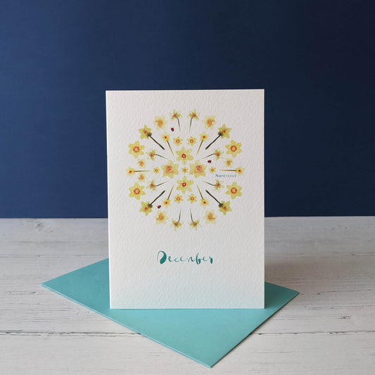 Greetings card - Narcissus - December birth flower