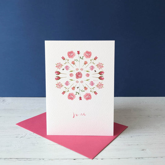 Greetings card - Rose - June birth flower