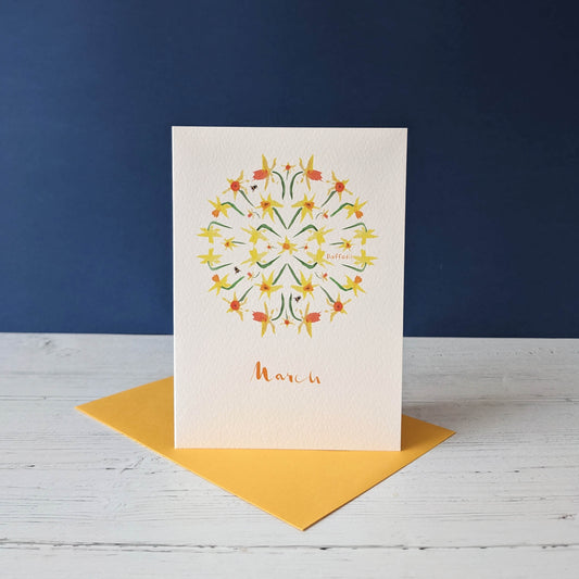 Greetings card - Daffodil - March birth flower