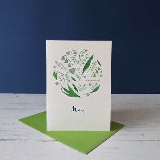 Greetings card - Lily of the Valley - May birth flower