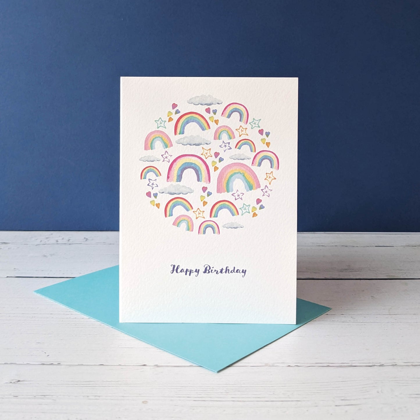 Greetings card - Rainbow Sky - Happy Birthday