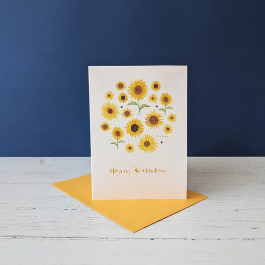 Greetings card - Sunflowers - Happy Birthday