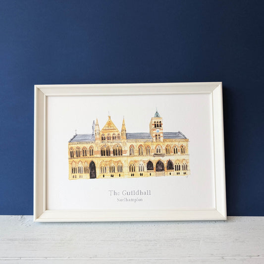 Watercolour Art Print - A Local Collection - The Guildhall, Northampton