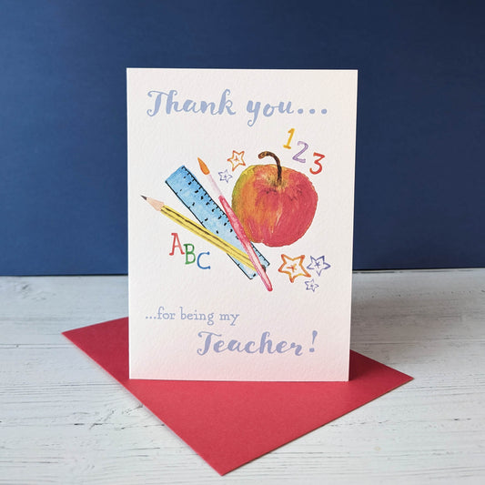 Greetings Card - Thank you Teacher - Apple for the Teacher