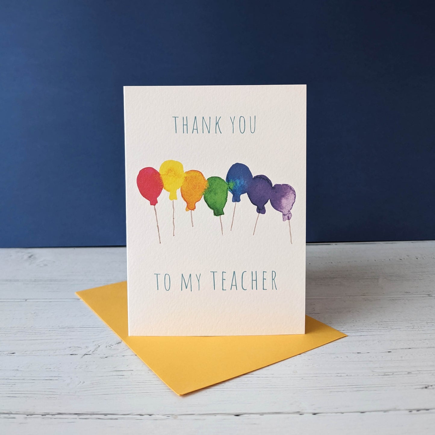 Greetings card - Thank you Teacher - Balloons