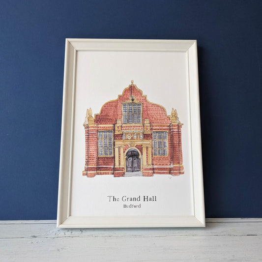 Watercolour Art Print - A Local Collection - The Grand Hall, Bedford