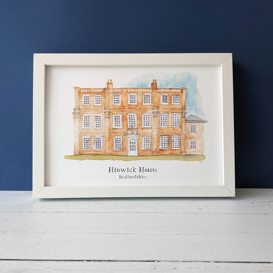 Watercolour Art Print - A Local Collection - Hinwick House, Bedfordshire