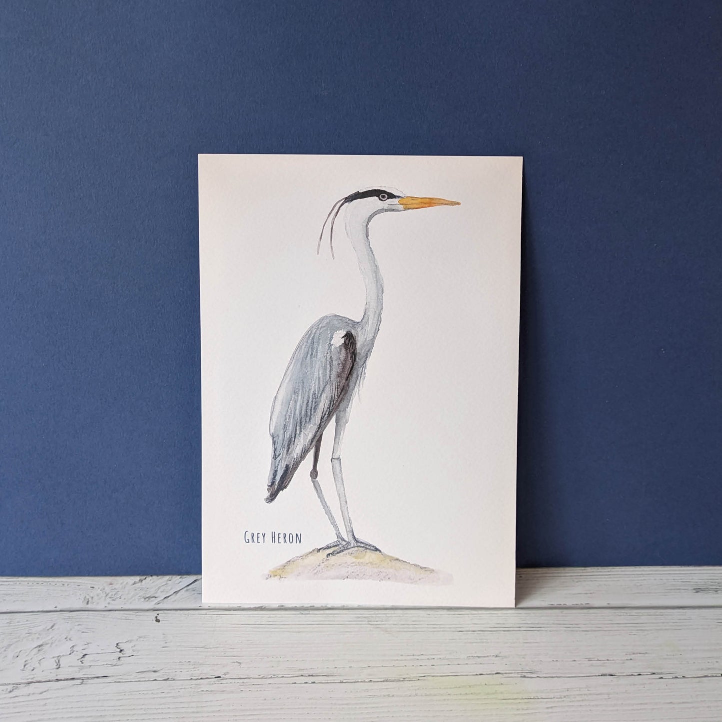 Watercolour Art Print - Birds - Grey Heron - A5