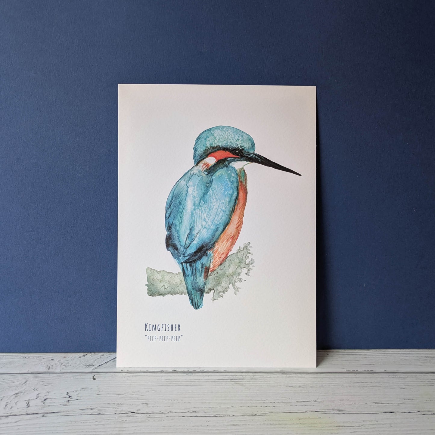 Watercolour Art Print - Birds - Kingfisher - A5