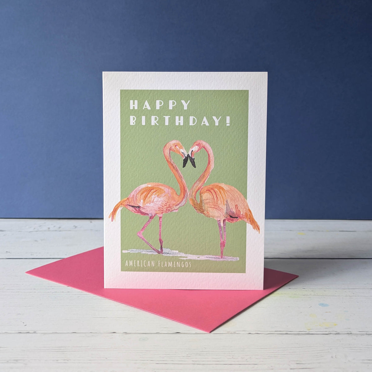 Greetings card - Flamingos - Happy Birthday