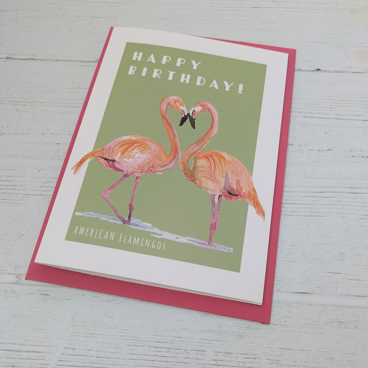 Greetings card - Flamingos - Happy Birthday