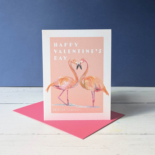 Greetings card - Flamingos - Happy Valentine's Day