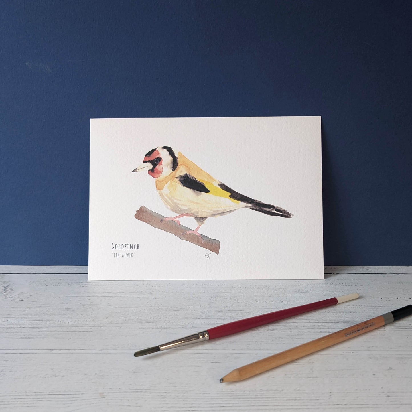 Watercolour Art Print - Garden Birds- Goldfinch - A5