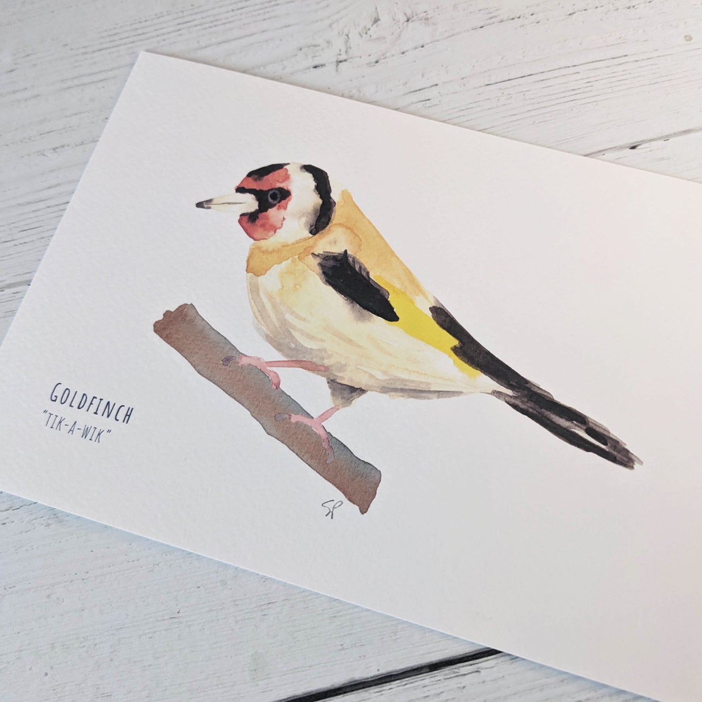 Watercolour Art Print - Garden Birds- Goldfinch - A5