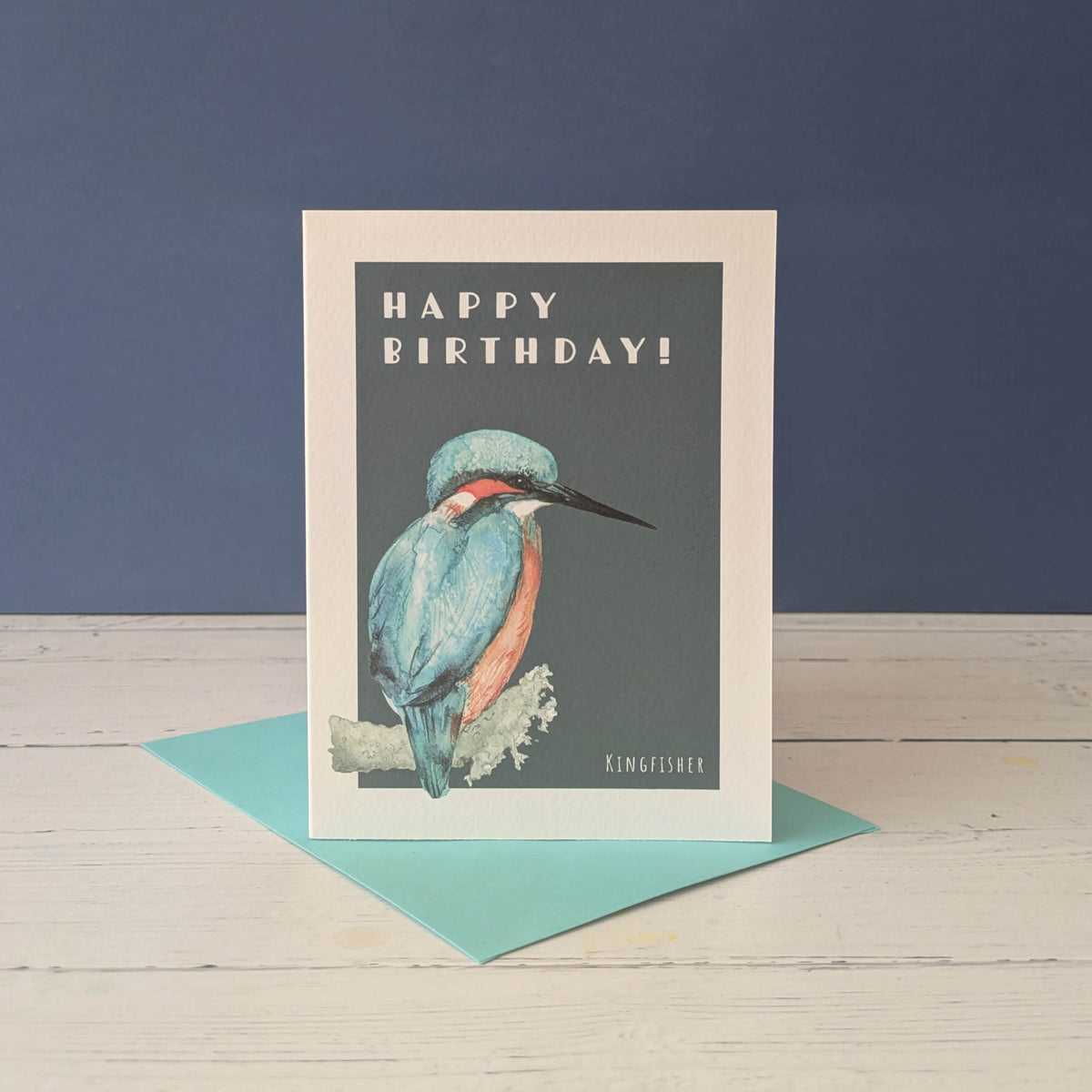 Greetings card - Kingfisher - Happy Birthday