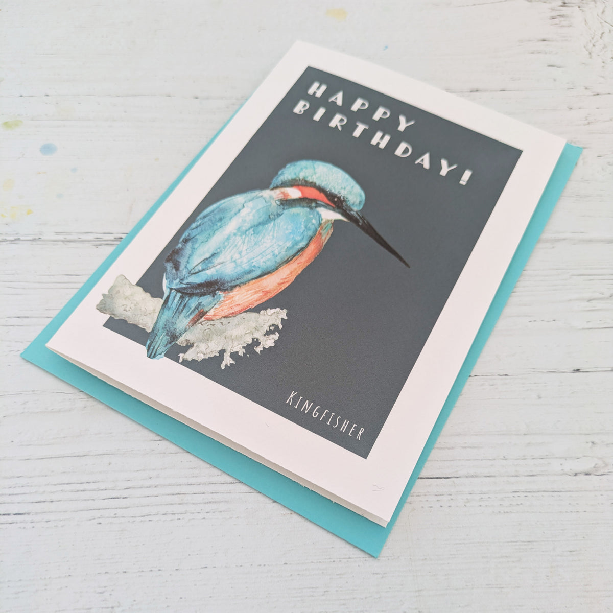 Greetings card - Kingfisher - Happy Birthday