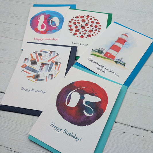 Greetings Cards - Mixed Pack of 5 - Age 65-80 years
