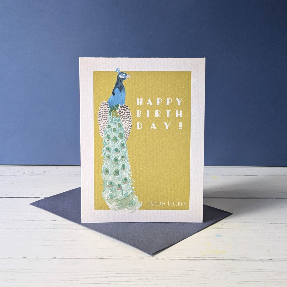 Greetings card - Peacock- Happy Birthday