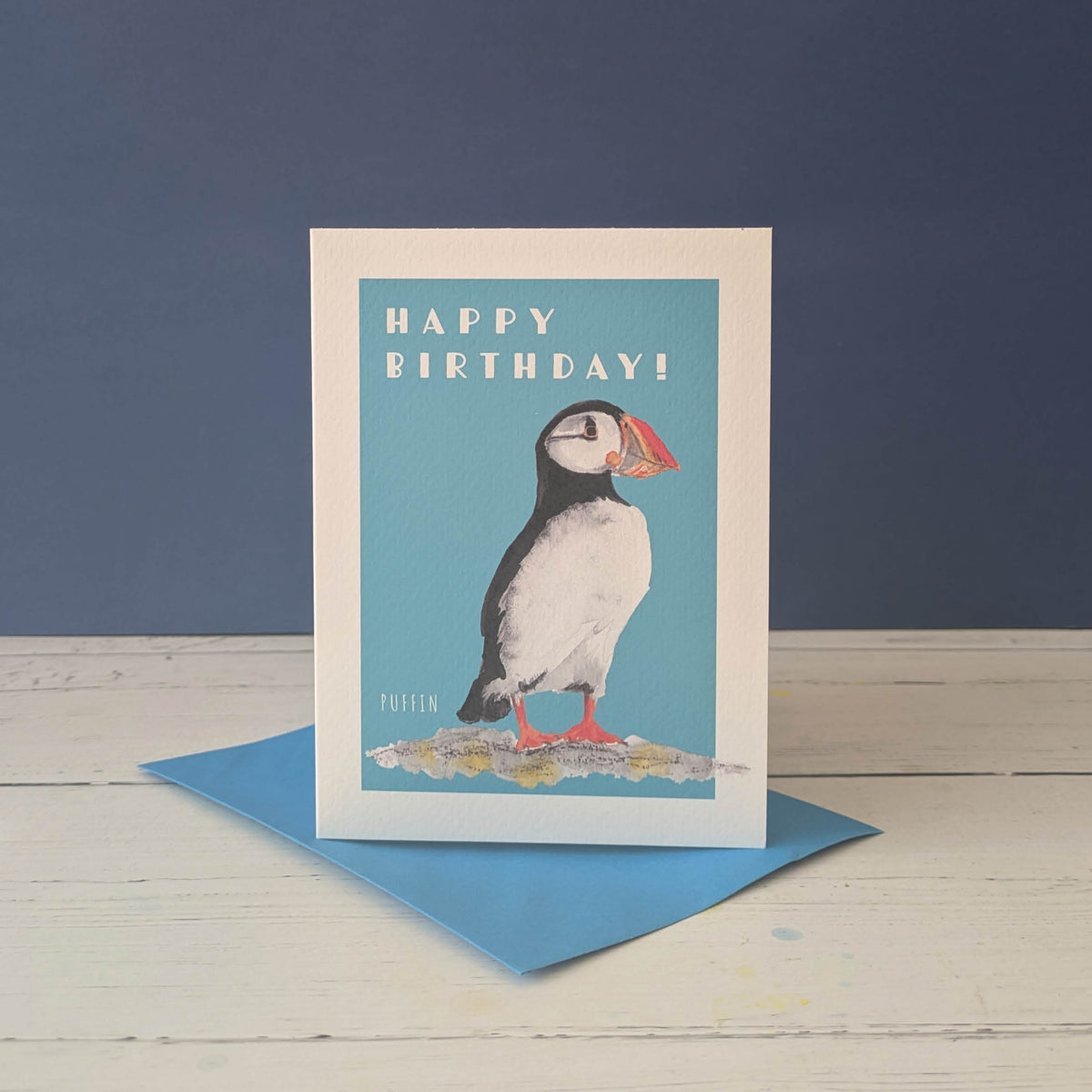 Greetings card - Puffin- Happy Birthday
