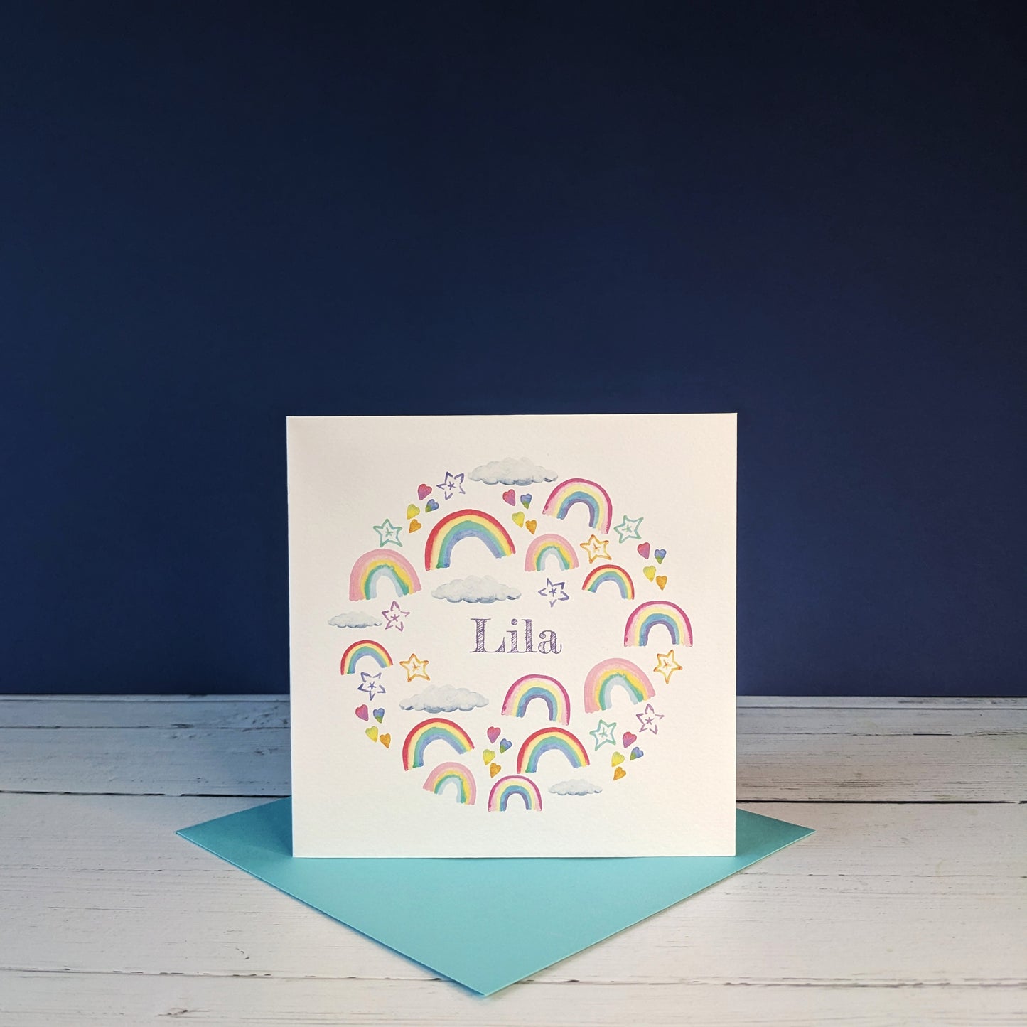 Greetings card - Rainbow Sky - Happy Birthday