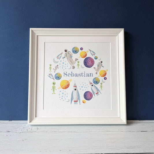 Personalised Watercolour Print - Space Exploration