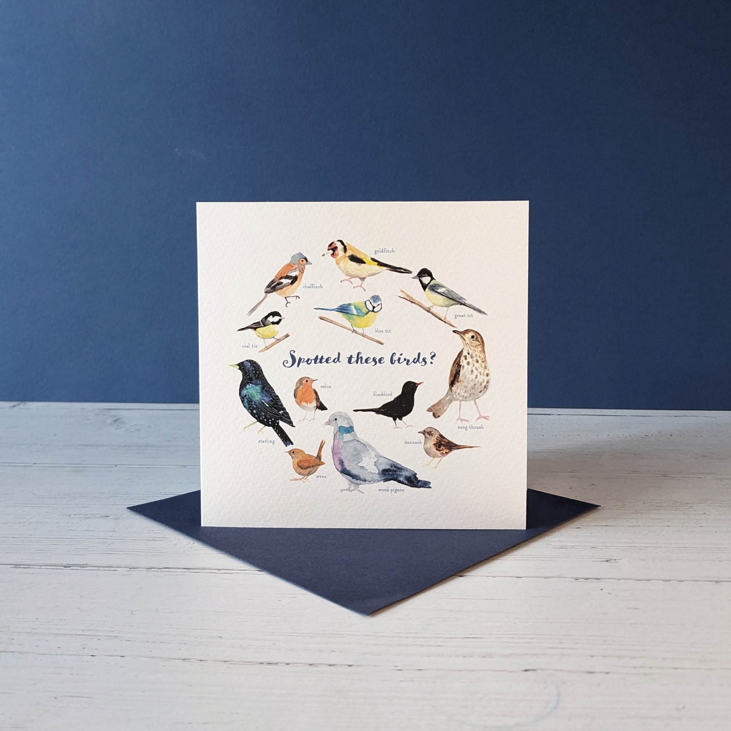 Square Greetings Card - Garden Birds