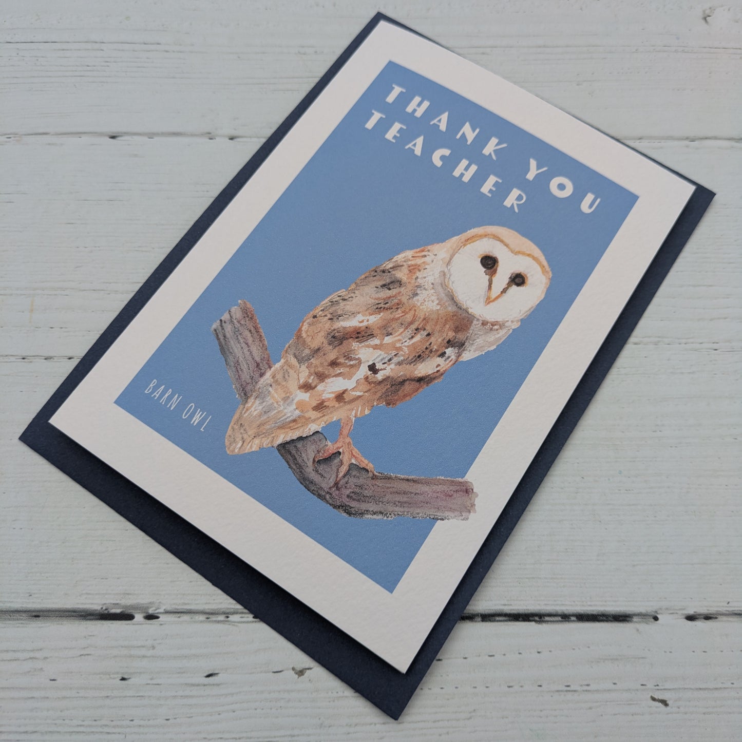 Greetings card - Thank You Teacher - Barn Owl