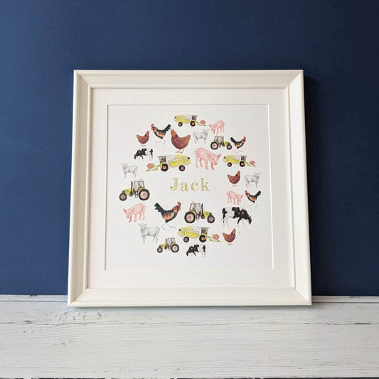 Personalised Watercolour Print - The Farmyard